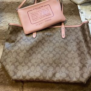 COACH TOTE BAG PINK & BEIGE
